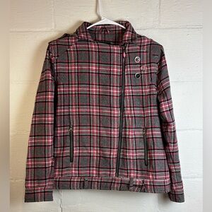 Vintage Y2K Globus Punk Rock Avril Lavigne Pink and Gray Cotton Coat Size XL